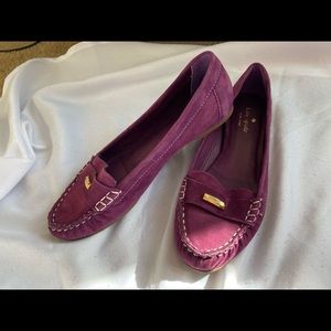 Kate Spade Purple plum moccasin flats size 8 gold